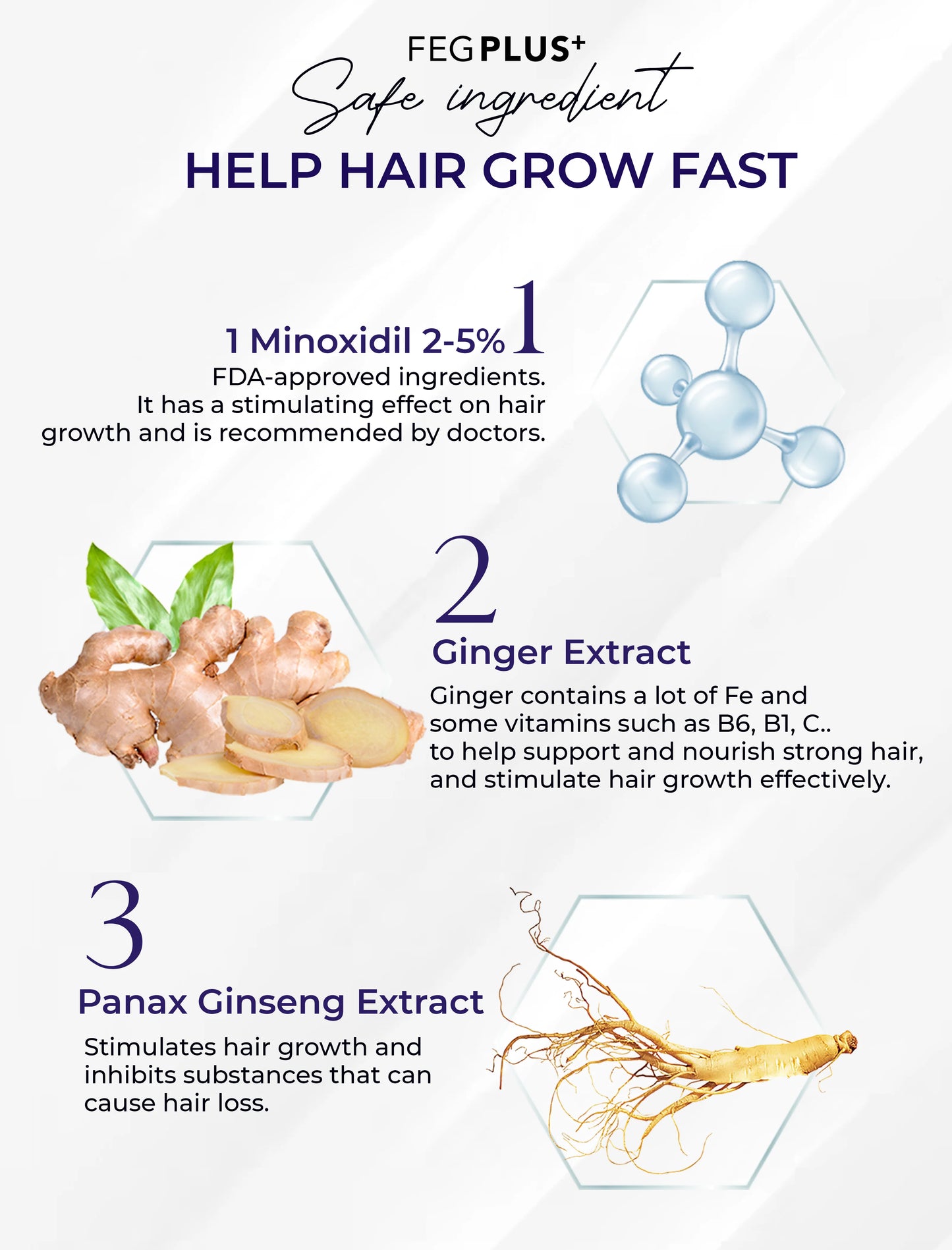 FEG PLUS Beard & Hair Growth Serum Spray Powered by Nature for Visible Results